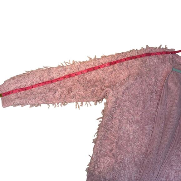 Oliver Bonas Touch Loop Pink Cardigan Valentines Day Teacher Cardigan Size 14 - Picture 10 of 14
